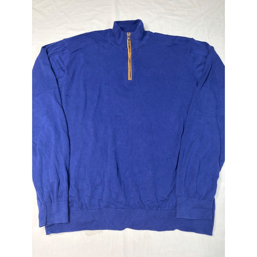 Report Collection Mens XXL Midnight Purple Cotton Quarter Zip Sweater 1331ST